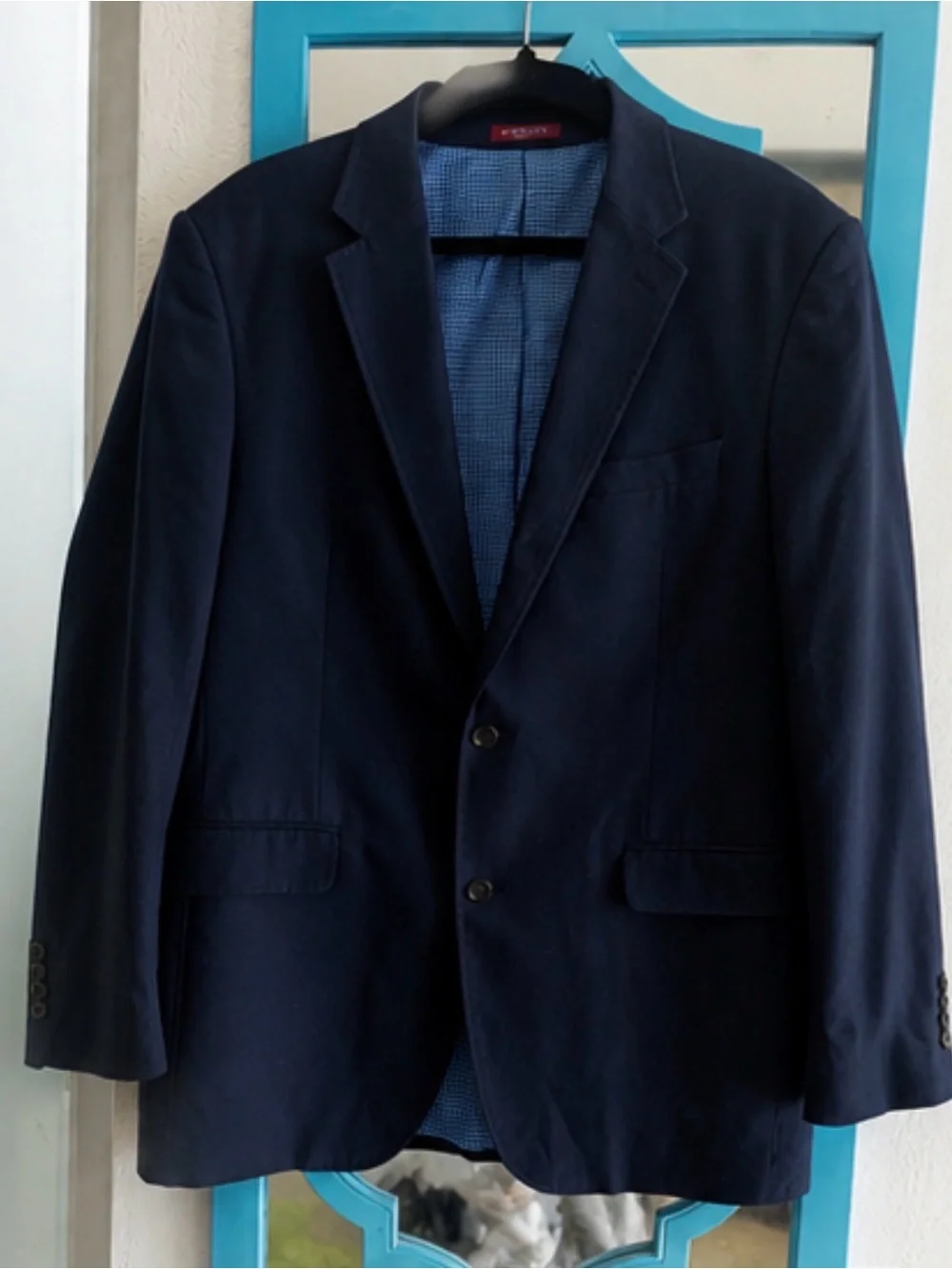 Men’s Navy Sport Coat Blazer Approx 42R Business Casual Tailored